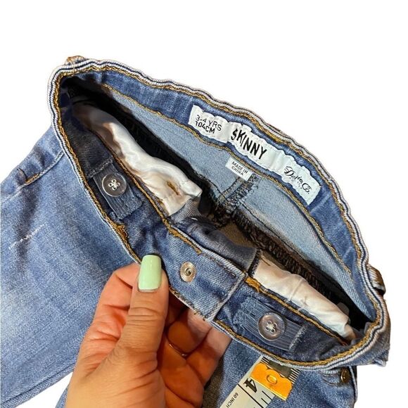 DENIM & CO Skinny BoHo Floral Embroidered Jean Size 3-4 - Picture 4 of 5